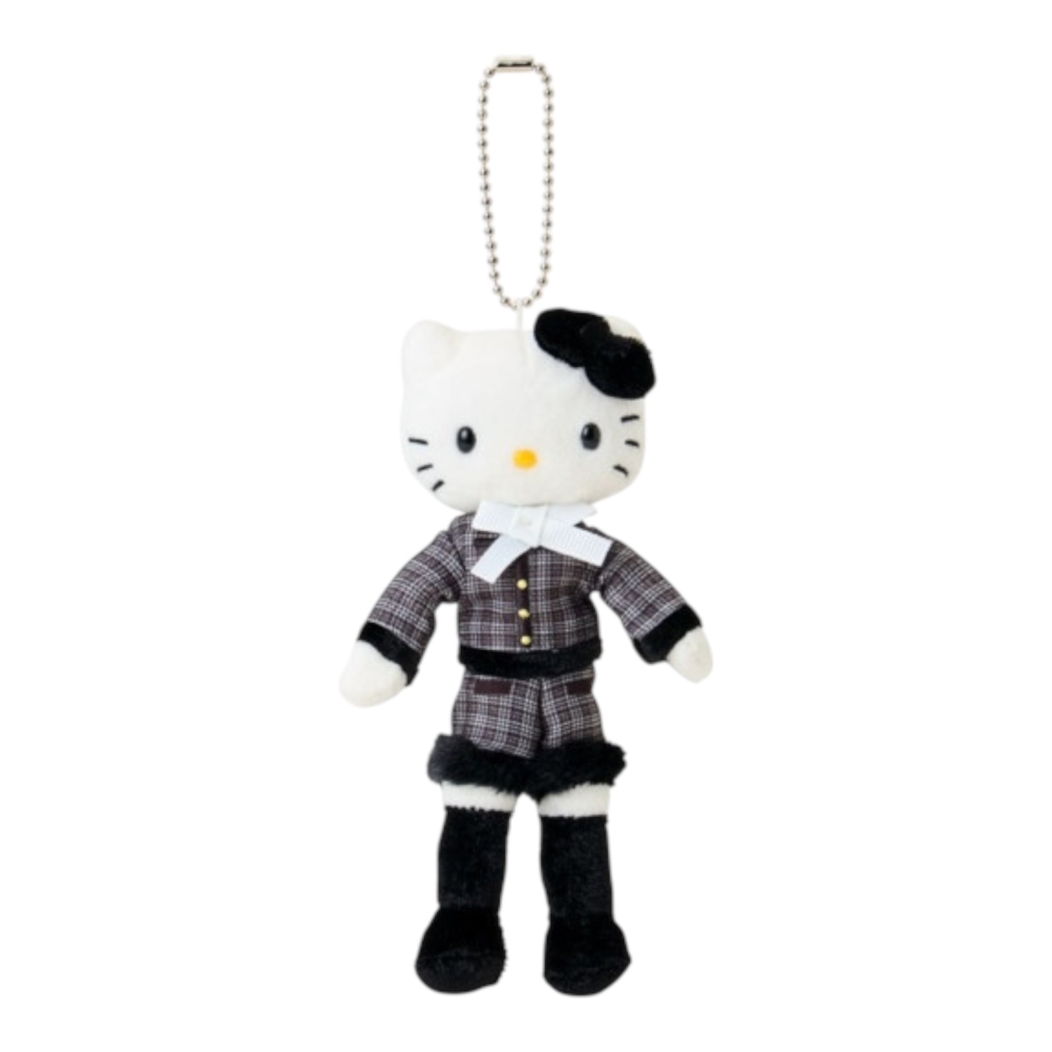 Sanrio Japan Mascot Holder – Hello Kitty Closet Collection Tweed Style  三丽鸥日本限定 Hello Kitty 精心打扮Kitty 小香风粗花呢挂件