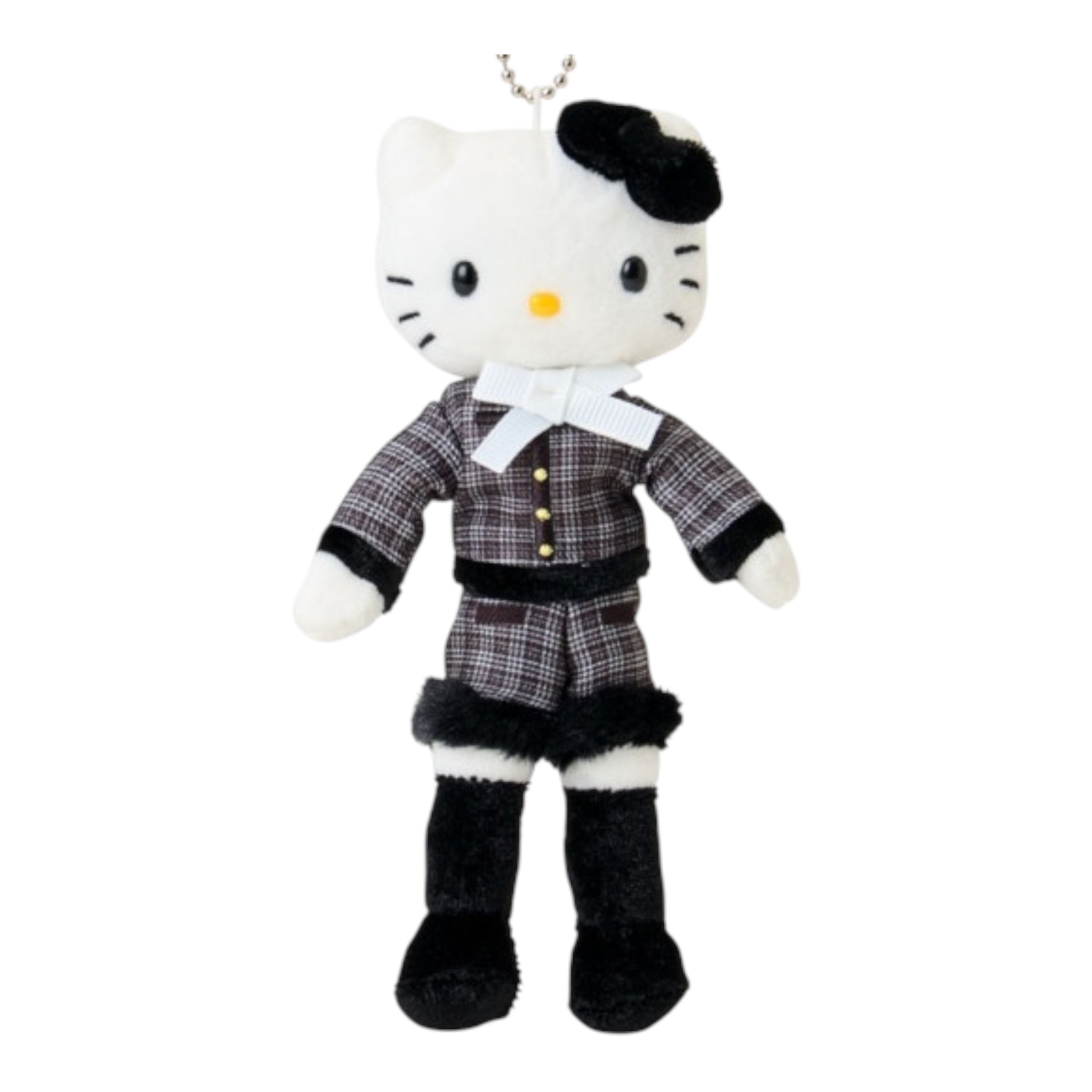 Sanrio Japan Mascot Holder – Hello Kitty Closet Collection Tweed Style  三丽鸥日本限定 Hello Kitty 精心打扮Kitty 小香风粗花呢挂件