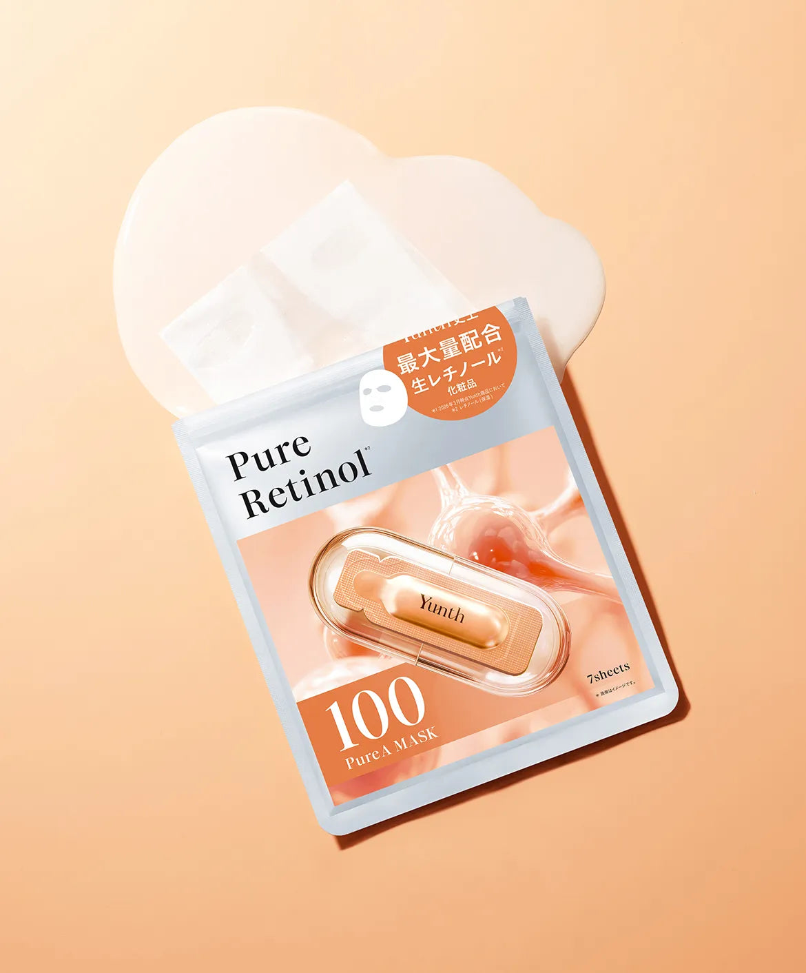 Yunth Pure Retinol Mask 100 – Firming & Anti Aging Sheet Mask (7 Sheets) 日本 Yunth 视黄醇紧致抗老面膜 7片装