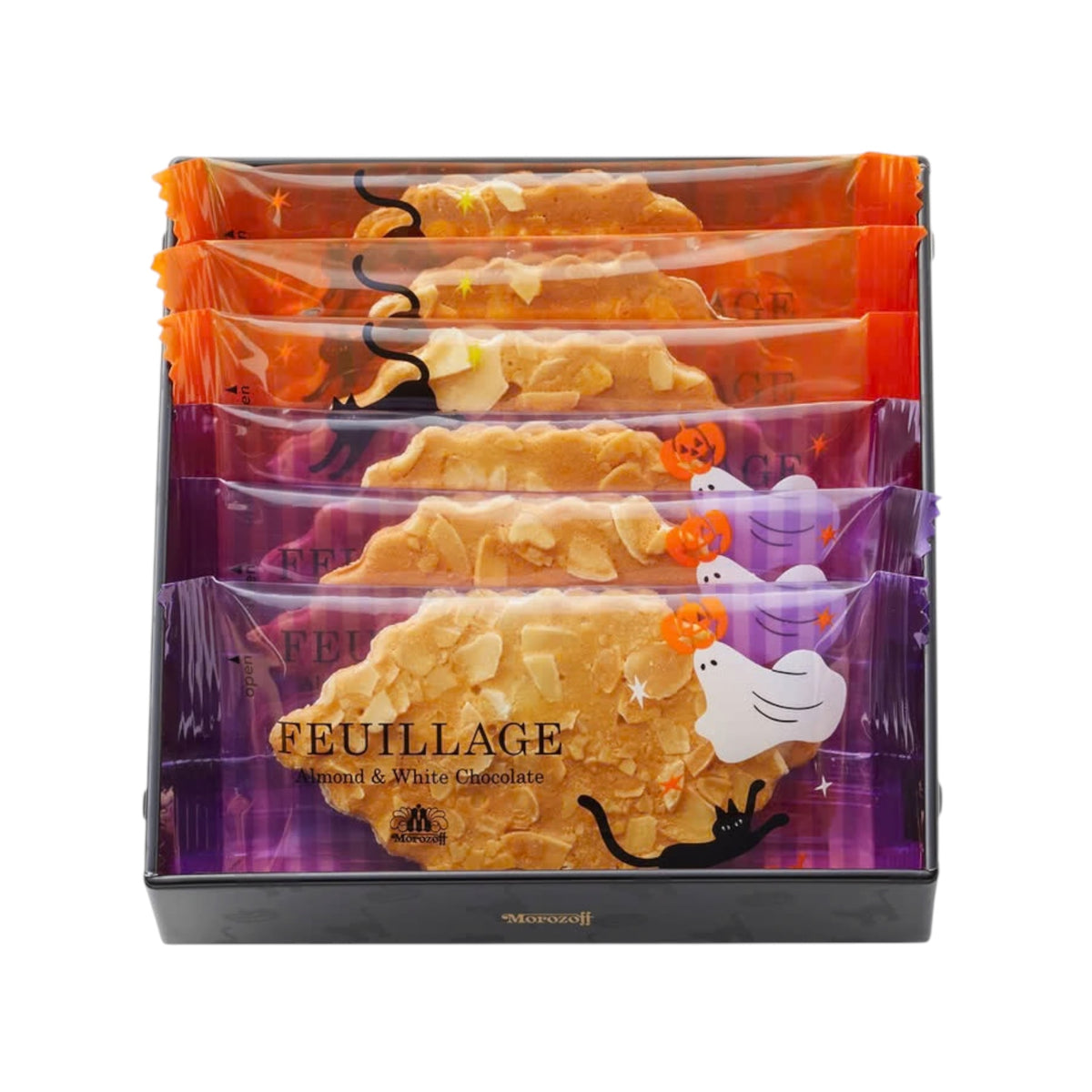 Morozoff Halloween Surprise Feuillage Chocolate Sandwich Cookies – 6 Pieces 日本 Morozoff 2026 万圣节限定 杏仁巧克力夹心薄脆饼干铁盒 6片装