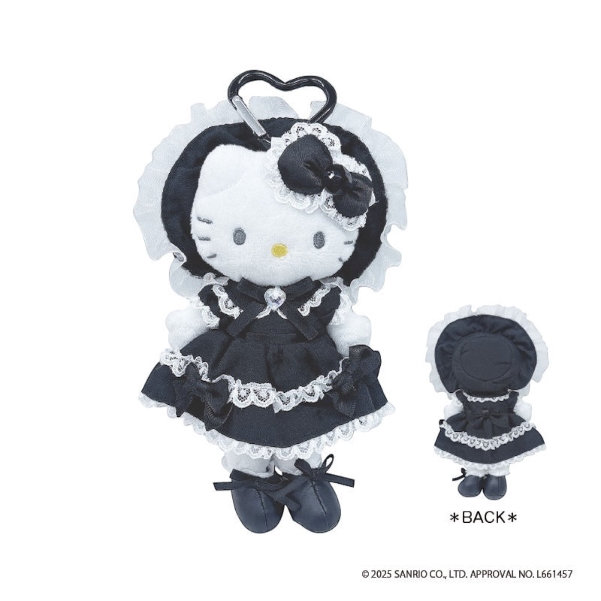 Sanrio Hello Kitty Style Up Mascot – Black Lolita Plush Charm 日本三丽鸥黑色洛丽塔长腿Kitty挂件