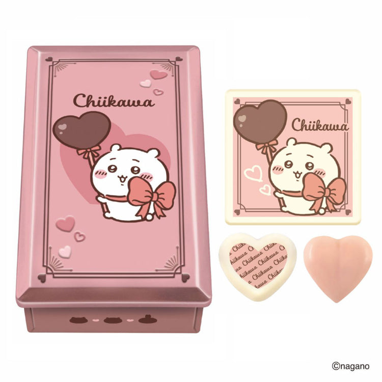 Chiikawa 2026 Valentine Chocolate Tin Pink Box Heart Design 吉伊卡哇2026 情人节限定巧克力粉色铁盒