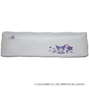 Sanrio Japan Kuromi Kikyo Flower Banko Ware Ceramic Long Plate 
日本三丽鸥 Kuromi 酷洛米 桔梗花万古烧陶瓷长盘