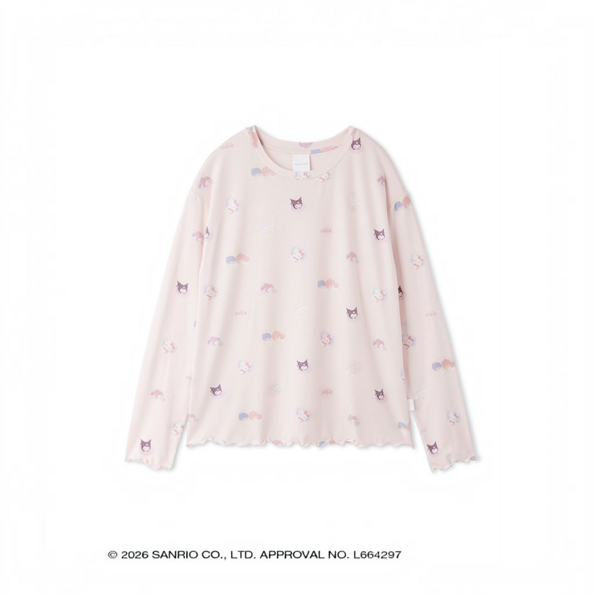 GELATO PIQUE × Sanrio Characters 2026 All-Over Print Long Sleeve Top – Japan Limited Edition 日本 GELATO PIQUE × 三丽鸥角色 2026 限定联名满版印花长袖居家上衣