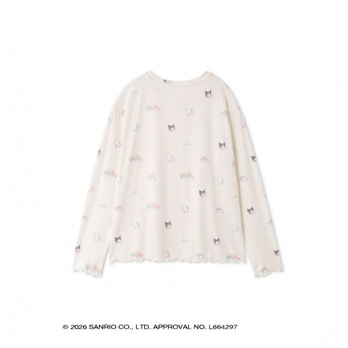 GELATO PIQUE × Sanrio Characters 2026 All-Over Print Long Sleeve Top – Japan Limited Edition 日本 GELATO PIQUE × 三丽鸥角色 2026 限定联名满版印花长袖居家上衣