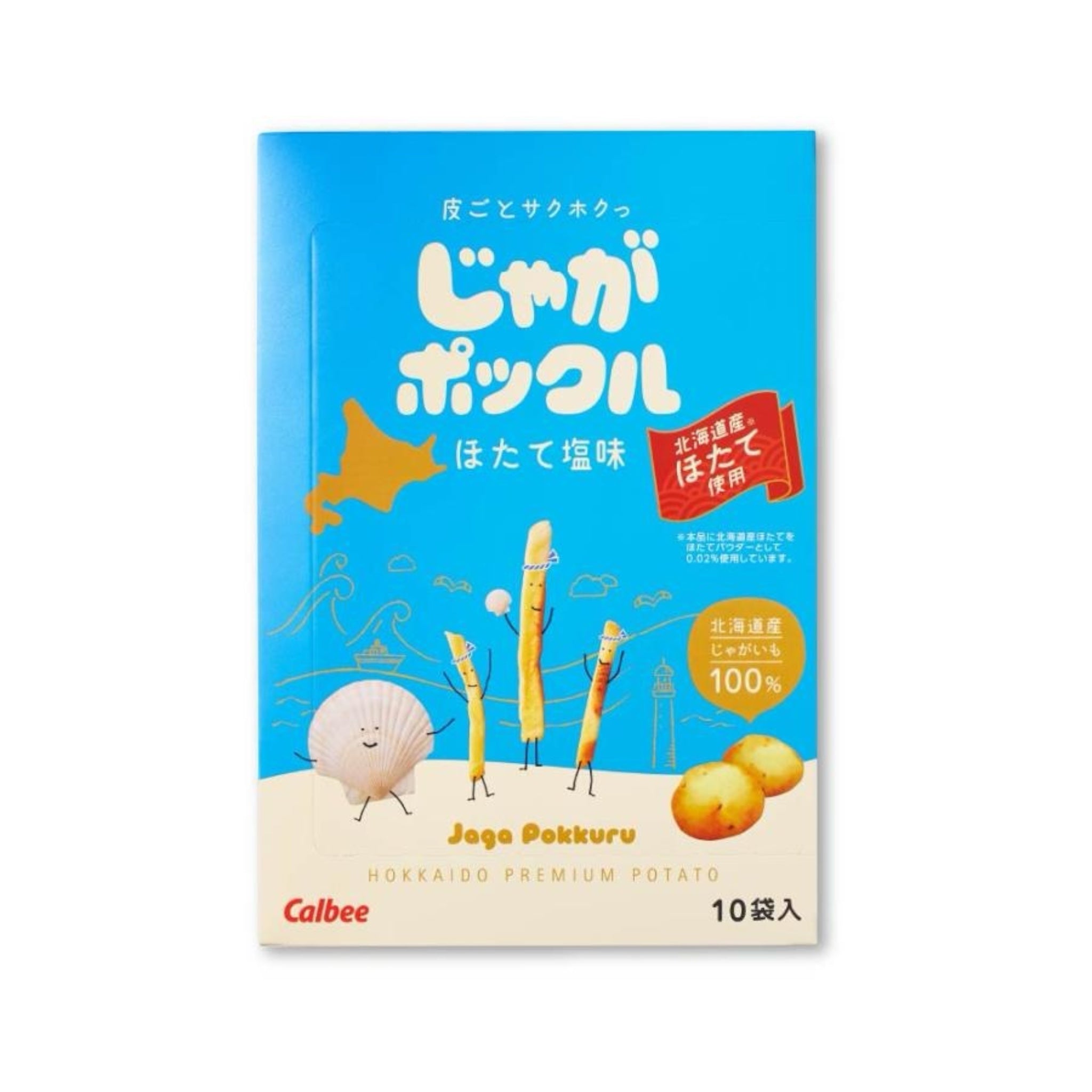 Calbee Jaga Pokkuru Scallop Salt Flavor (17g x 10 bags) 日本卡乐比 北海道薯条三兄弟 – 扇贝海盐味
