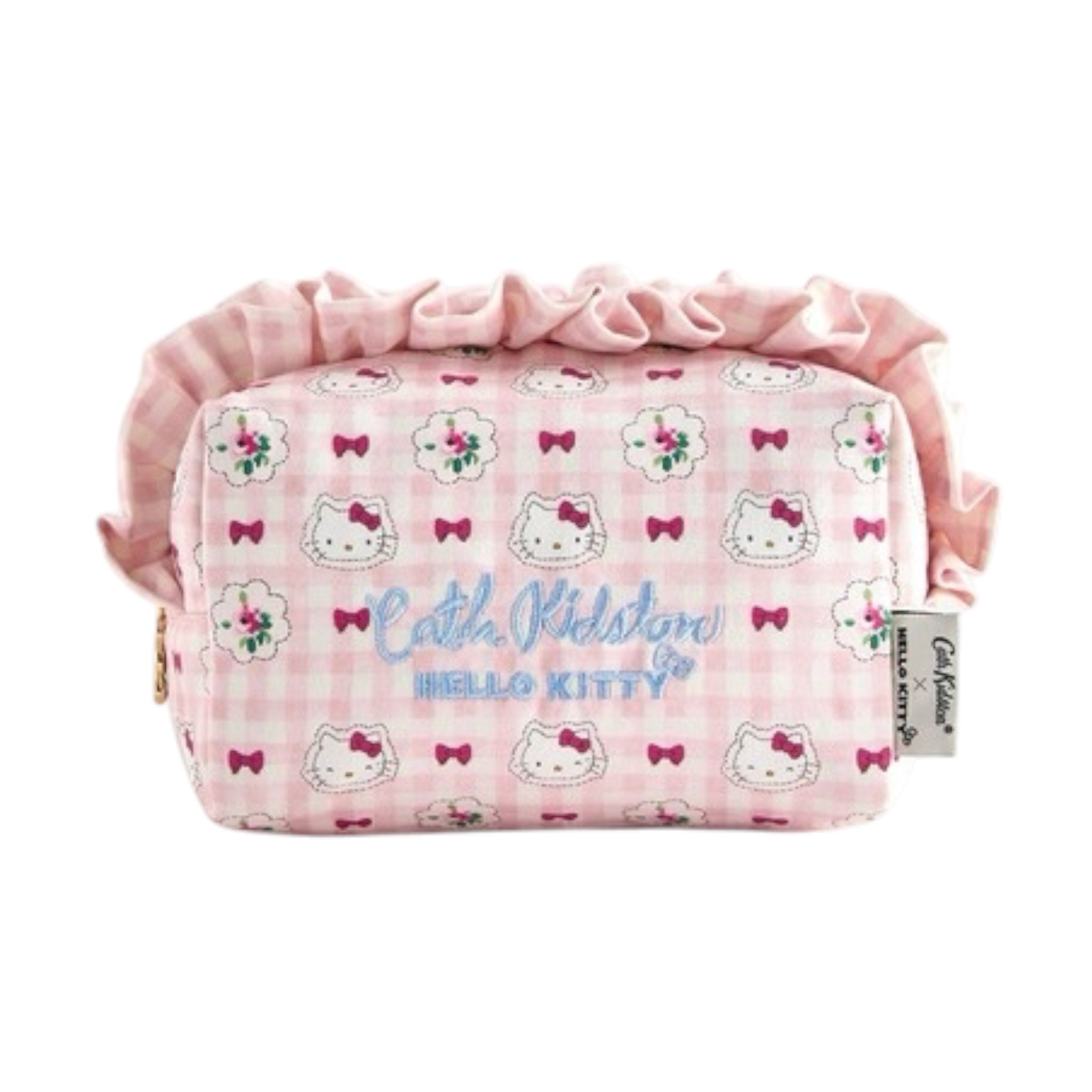 Hello Kitty × Cath Kidston Drawstring Cosmetic Pouch Pink                       Hello Kitty × Cath Kidston 联名格纹化妆包-粉色