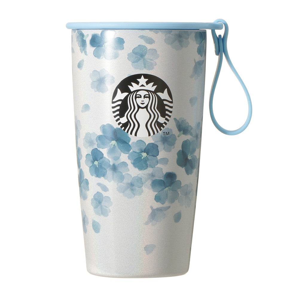 Starbucks Japan 2026 SAKURA Strap Cup Shape Stainless Bottle Airy Blue 355ml 日本星巴克 2026 樱花限定第二弹 蓝樱手带不锈钢保温杯