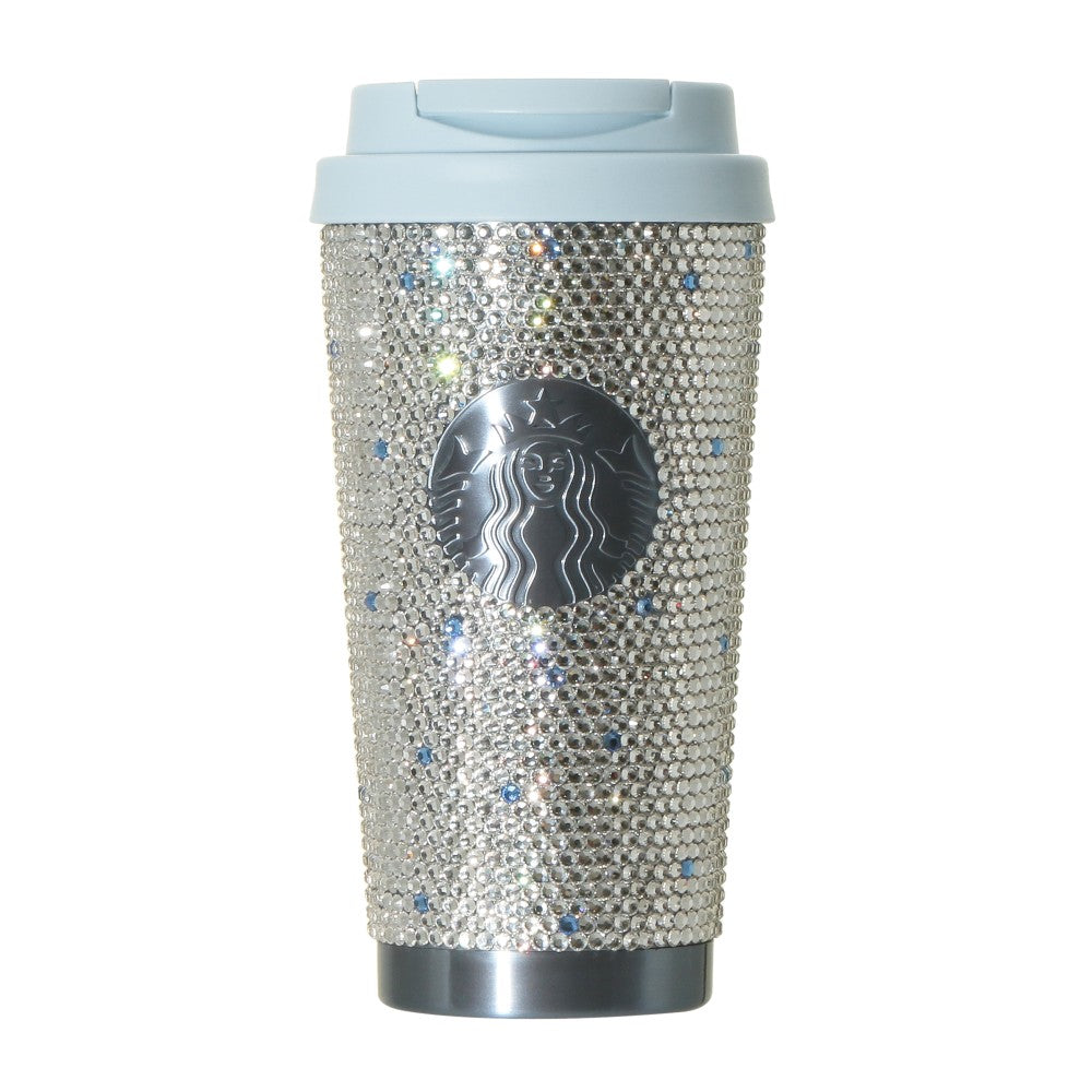 Starbucks Japan 2026 SAKURA Rhinestone Stainless Tumbler Airy Blue 473ml 日本星巴克 2026 樱花限定 水晶满钻不锈钢随行杯