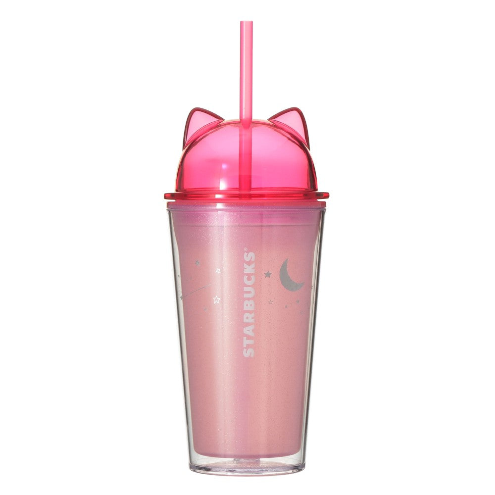 Starbucks Japan Halloween 2026 Color Changing Pink Cat Ear Cold Cup Tumbler 日本星巴克 Starbucks 2026 万圣节限定 粉色猫耳遇冷变色吸管杯 473mL
