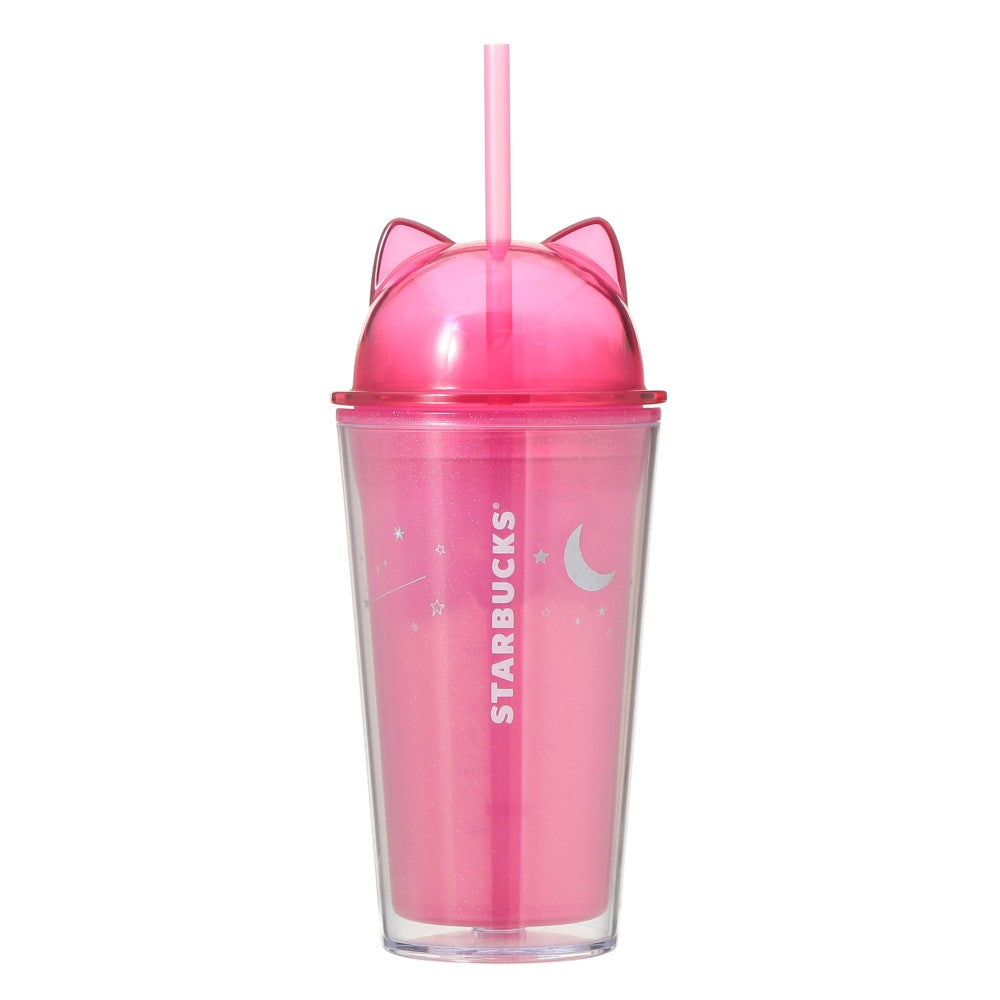 Starbucks Japan Halloween 2026 Color Changing Pink Cat Ear Cold Cup Tumbler 日本星巴克 Starbucks 2026 万圣节限定 粉色猫耳遇冷变色吸管杯 473mL