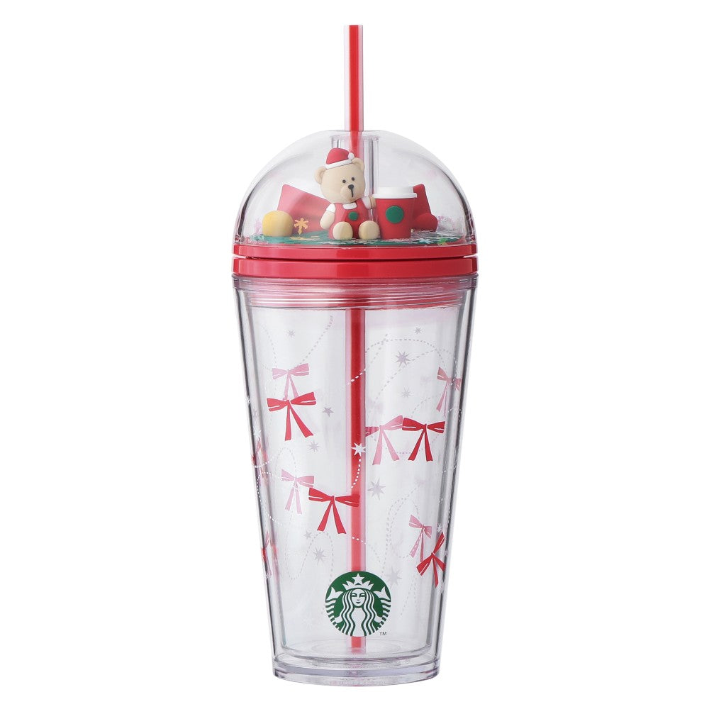 Starbucks Japan Holiday 2026 Bearista Figure Cold Cup Tumbler with Gift Box Limited Edition 日本星巴克 2026 圣诞限定 Bearista 小熊旋转公仔冷饮吸管杯 礼盒装 473mL