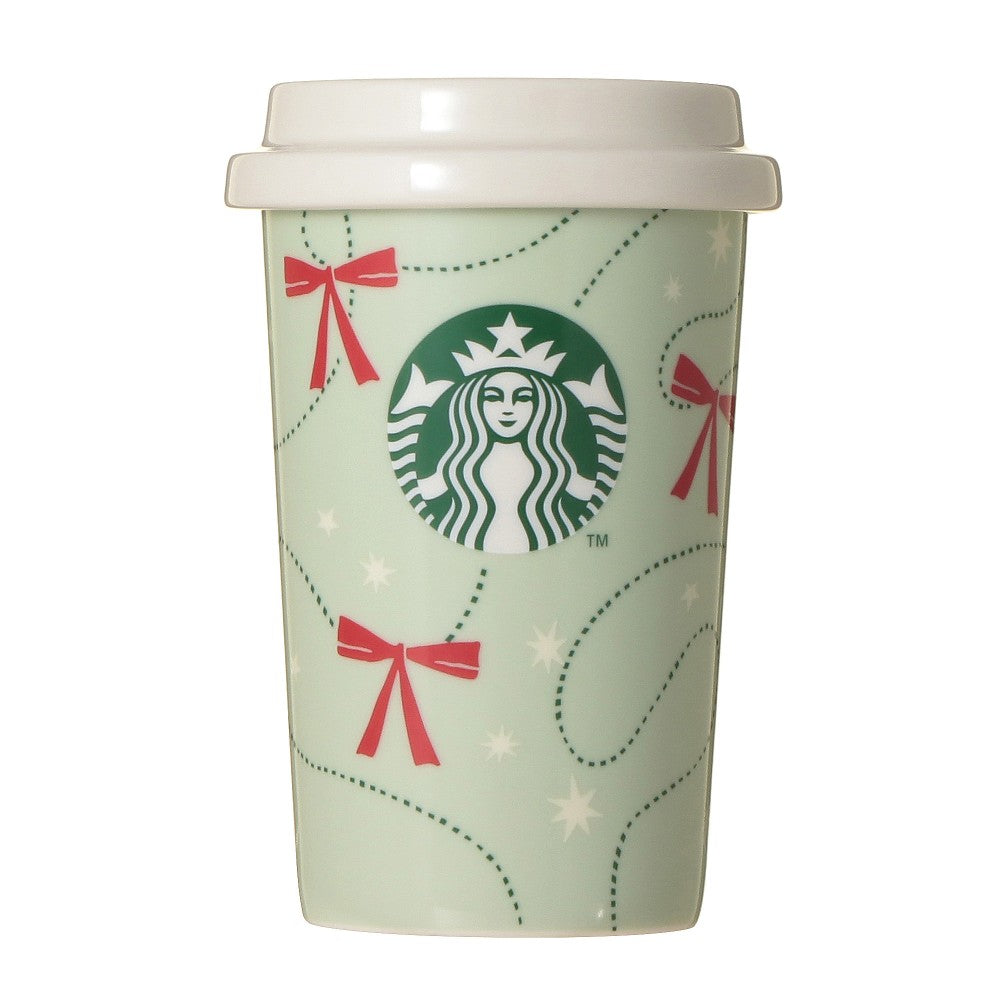 Starbucks Japan Holiday 2026 Ribbon Ceramic Canister with Gift Box – Limited Edition 日本星巴克 2026 圣诞限定 蝴蝶结陶瓷储物罐 礼盒装