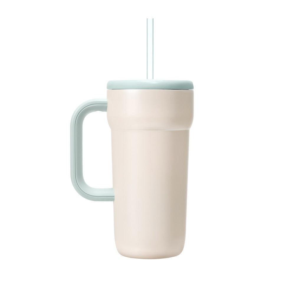 Starbucks Japan Brighten Up Your Days Pale White Stainless Steel Straw Tumbler with Handle Limited Edition 日本星巴克 Brighten Up Your Days 系列 奶油白薄荷绿不锈钢手柄吸管保冷杯 591mL