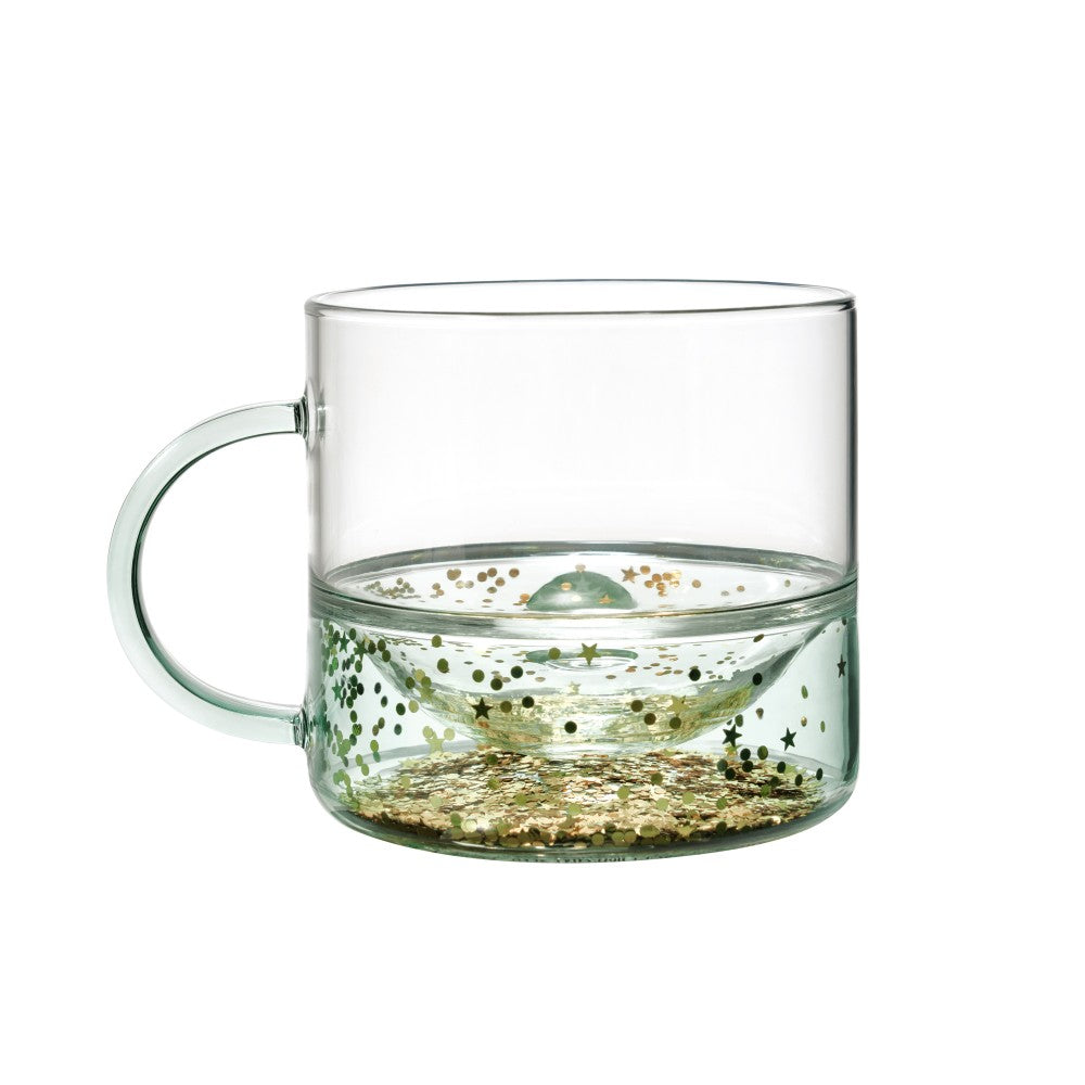 Starbucks Japan Brighten Up Your Days Mint Green Confetti Glass Mug Limited Edition 日本星巴克 Brighten Up Your Days 系列 薄荷绿金色亮片耐热玻璃马克杯 296mL