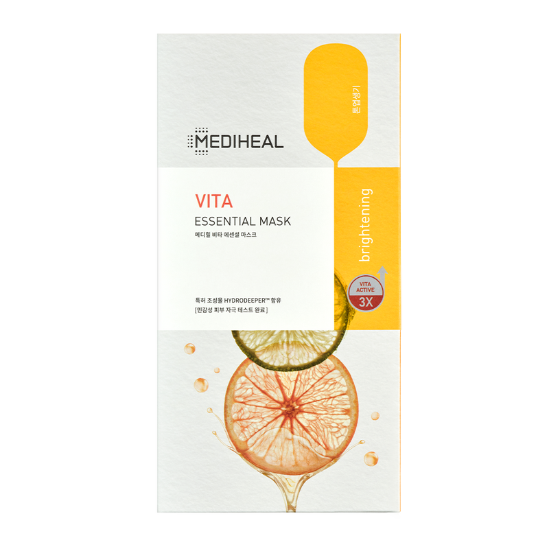 MEDIHEAL Vita Essential Mask (Sheet/Box)  美迪惠尔 维他命亮白面膜 (片装/盒装)