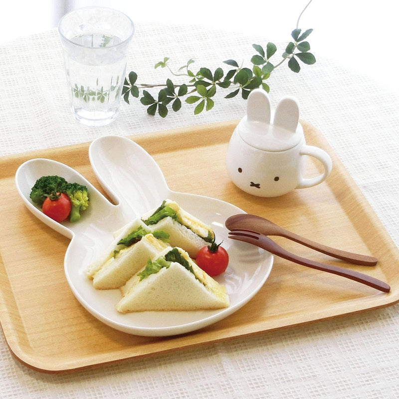 KANESHOTOUKI MIFFY Die-Cut Plate L (White) 日本金正陶瓷 米菲兔头型轮廓盘 L (白色)
