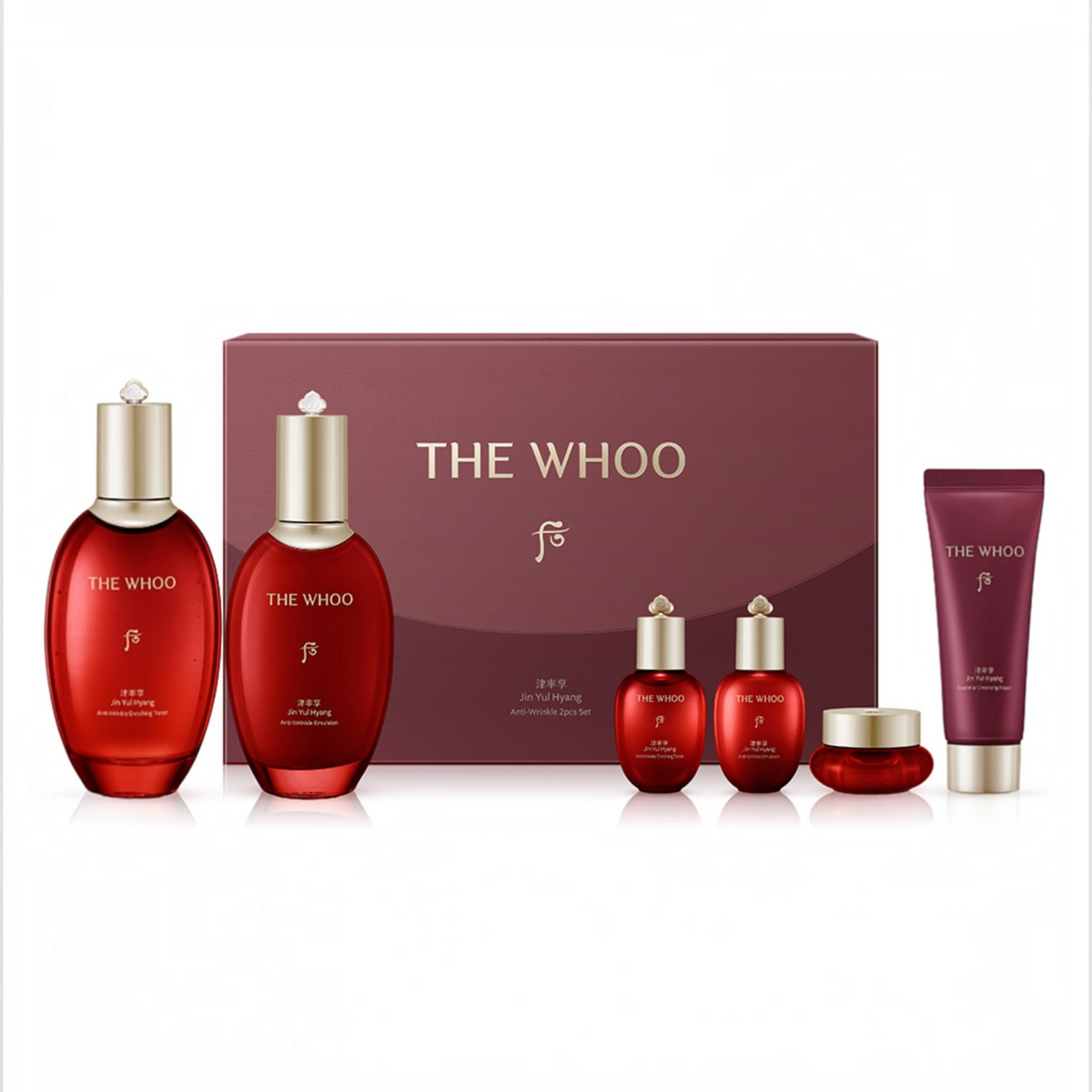 THE WHOO Jinyulhyang Anti-Wrinkle 2-Piece Set 韩国后 津率享红参抗皱水乳两件套装