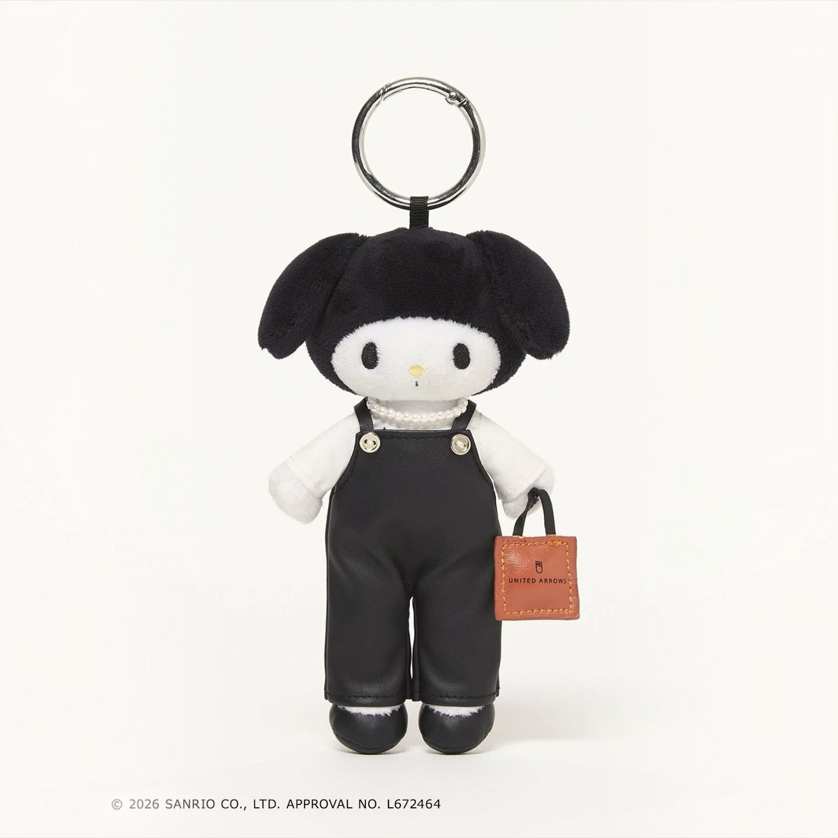 UNITED ARROWS × Sanrio My Melody Style Up Mascot – All-in-One Style Japan Limited Edition 日本限定 UNITED ARROWS × 三丽鸥 美乐蒂 黑色连身裤造型包包挂件
