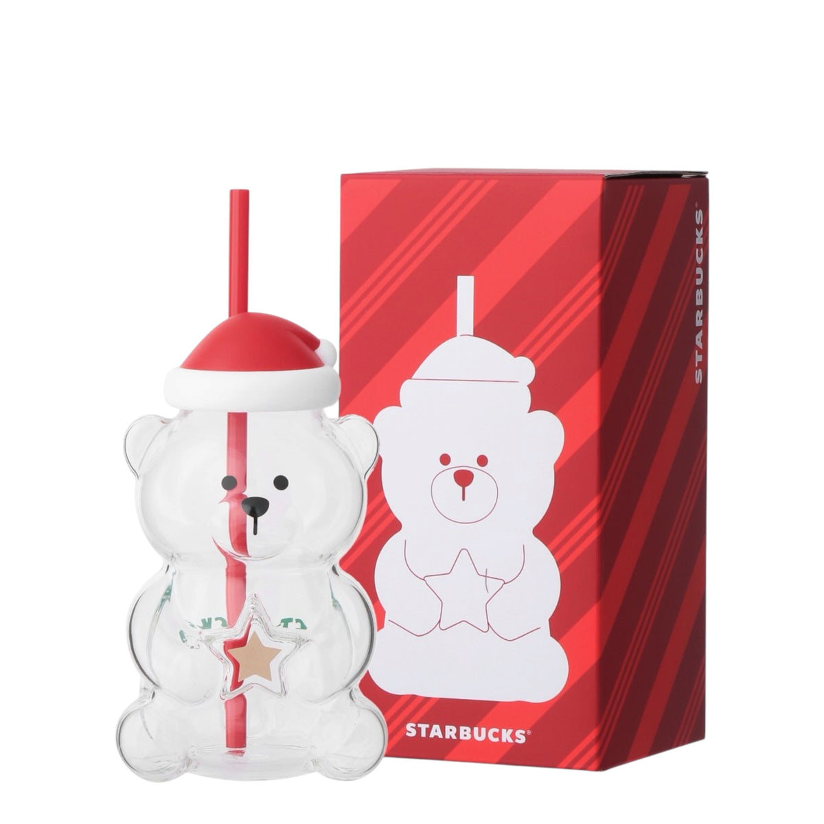 Starbucks Japan Holiday 2026 Bearista Glass Tumbler with Gift Box  Limited Edition 日本星巴克 2026 圣诞限定 小熊玻璃吸管杯 礼盒装 473mL