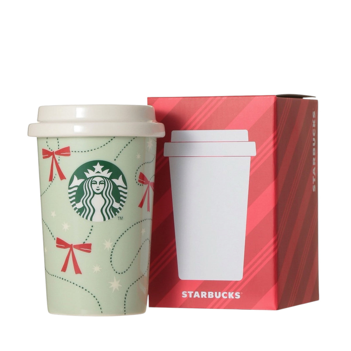 Starbucks Japan Holiday 2026 Ribbon Ceramic Canister with Gift Box – Limited Edition 日本星巴克 2026 圣诞限定 蝴蝶结陶瓷储物罐 礼盒装