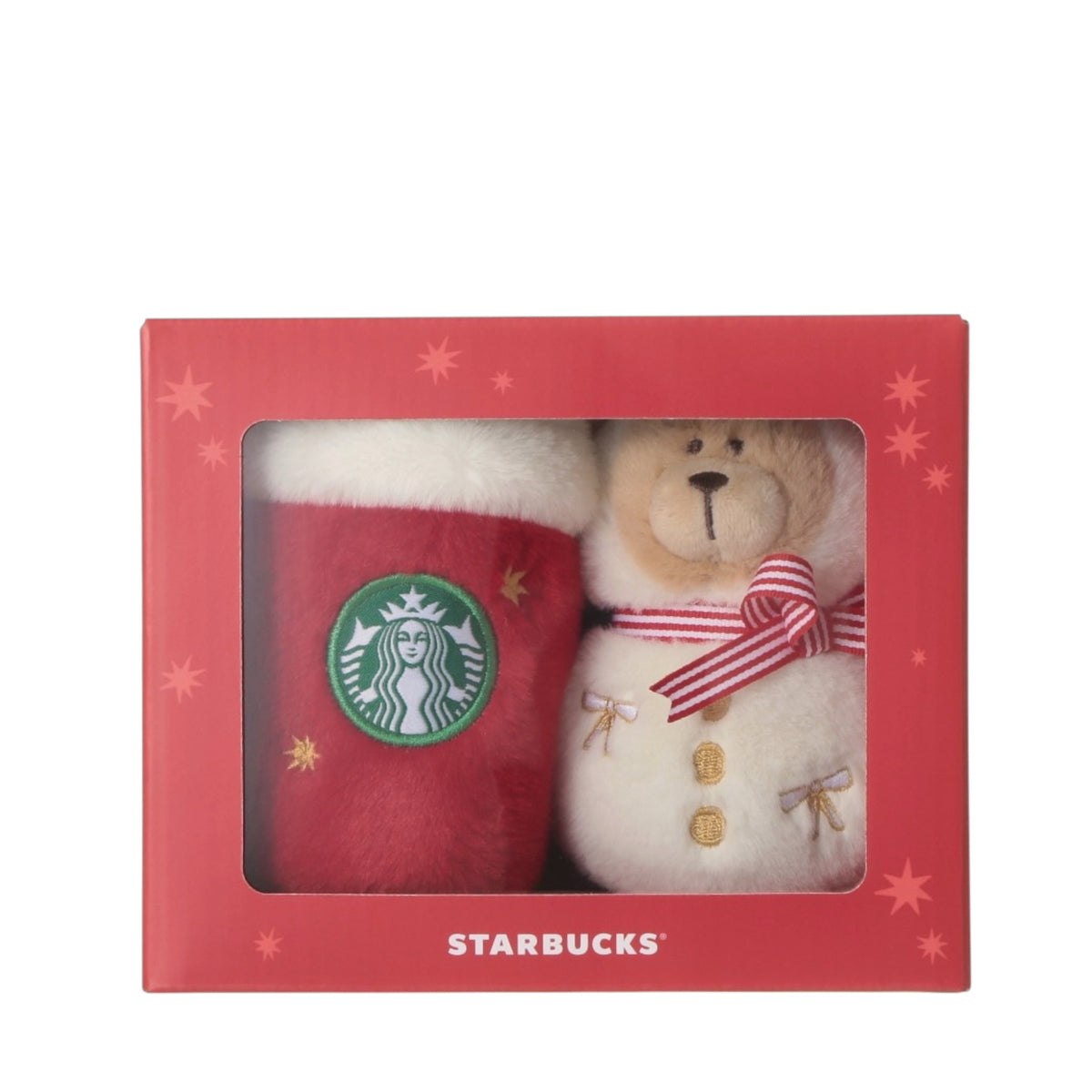 Starbucks Japan Holiday 2026 Bearista Snowman & Red Cup Plush Ornament Set with Gift Box – Limited Edition 日本星巴克 2026 圣诞限定 雪人小熊＋红杯毛绒挂饰礼盒