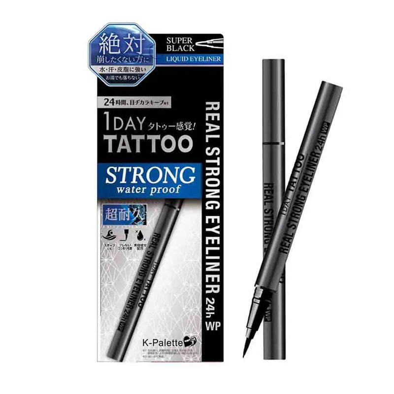 K-Palette 1DAY TATTOO Strong Water Proof Liquid Eyeliner (Super Black) 日本K-Palette 超持久防水眼线笔 (黑色)