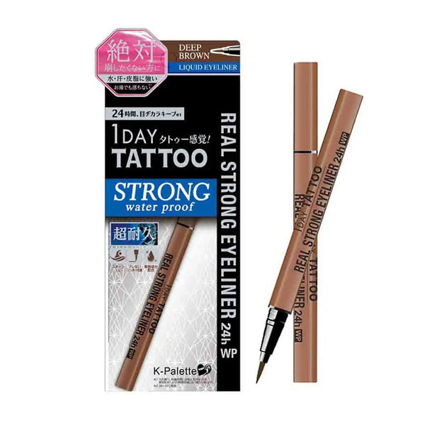 K-Palette 1DAY TATTOO Strong Water Proof Liquid Eyeliner (Dark Brown) 日本K-Palette 超持久防水眼线笔 (深棕色)