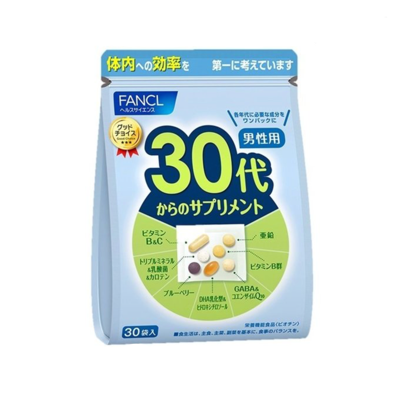 FANCL 30th Generation Men’s Nutritional Vitamin Supplement (30Days)  芳珂 新版 男性30年龄段无添加多合一综合维生素 (30日份)