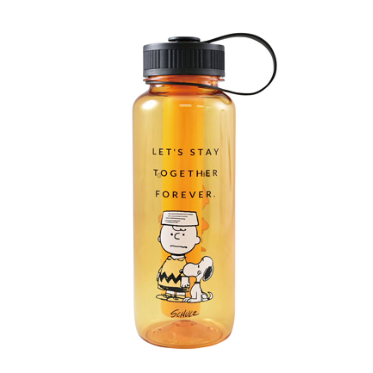 Japan Snoopy Clear Bottle with Ice Tube (Orange) 日本史努比 冰柱透明冷水瓶 (橘色) 750ML