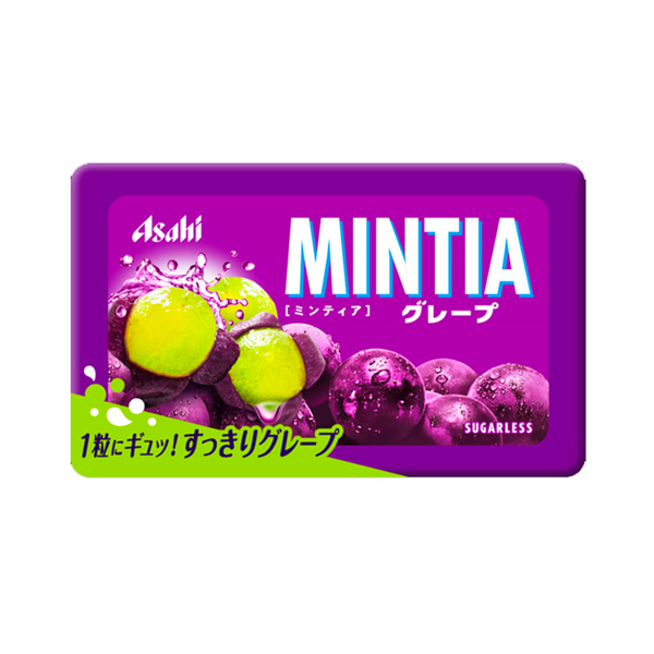 ASAHI Mintia Grape Sugar-Free Breath Mint 朝日MINTIA 无糖清涼葡萄薄荷糖 7g [EXP. 02/24]