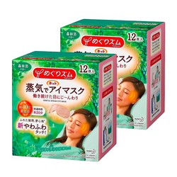 [ 2 FOR $25 ] Kao Megrhythm Hot Eye mask with Steam 12pcs 日本花王蒸汽眼罩 森林沁香 12枚入