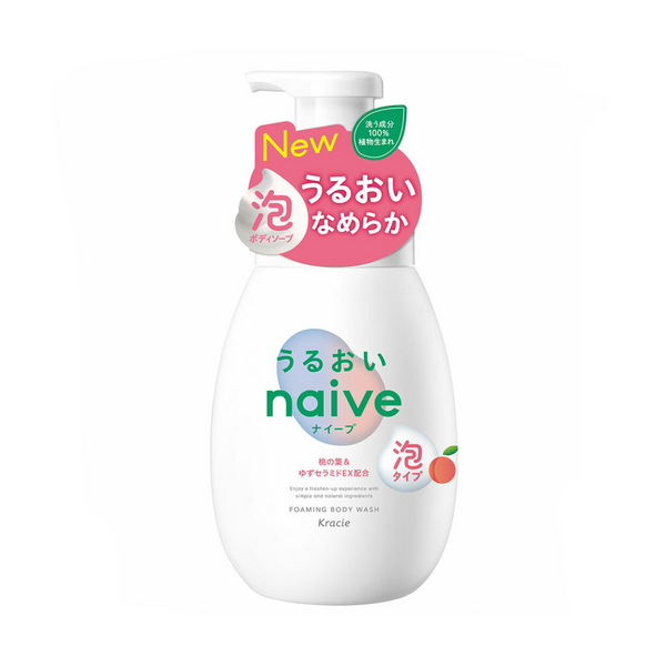 Kracie Naive Body Foaming Body Wash (Peach)  嘉娜宝 Naive 氨基酸保湿泡沫沐浴乳 (蜜桃精华) 600ml
