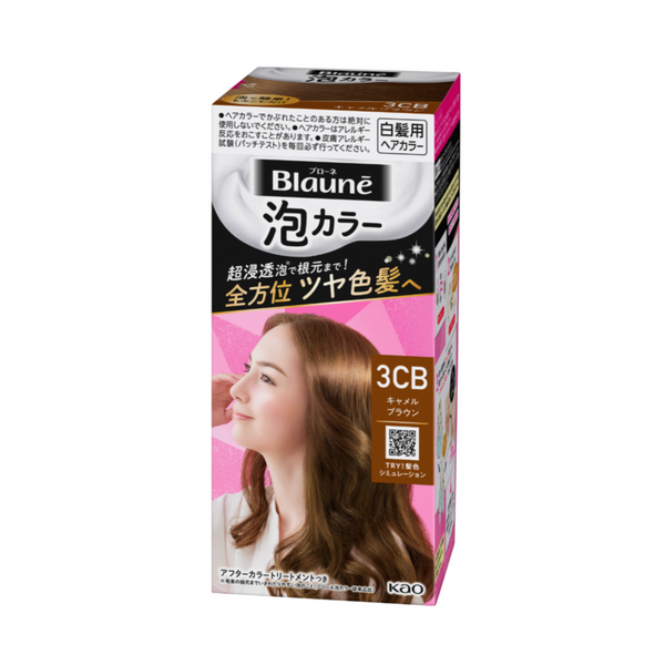 Kao Blaune Bubble Hair Dye (3CB Camel Brown) 花王白发专用 纯植物温和泡泡染发剂 (3CB 驼棕色) 108ml