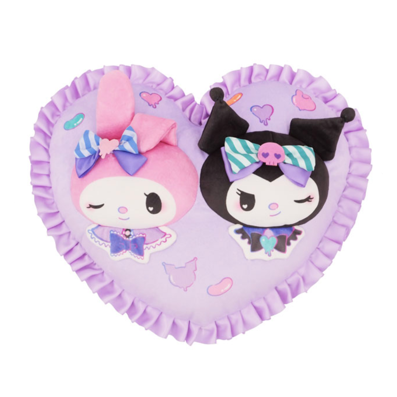 USJ Melody & Kuromi Heart Cushion 日本环球影城 x 三丽鸥 美乐蒂＆库洛米心形靠枕