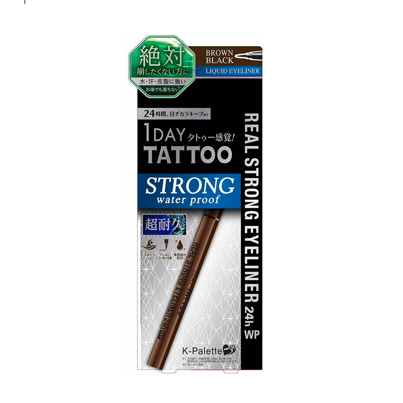 K-Palette 1DAY TATTOO Strong Water Proof Liquid Eyeliner (Brown Black) 日本K-Palette 超持久防水眼线笔 (棕黑色)