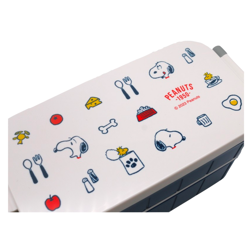 Kamio Japan Snoopy 2-tier Bento Lunch Box With Chopsticks 日本Kamio 史努比双层午餐盒 附筷子