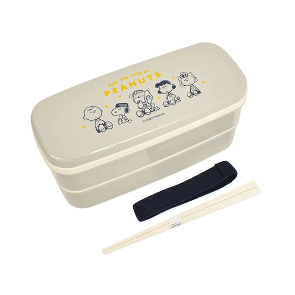 Kamio Japan Snoopy 2-tier Bento Lunch Box With Chopsticks (Good Friends) 日本Kamio 史努比双层午餐盒 附筷子 (好朋友款)