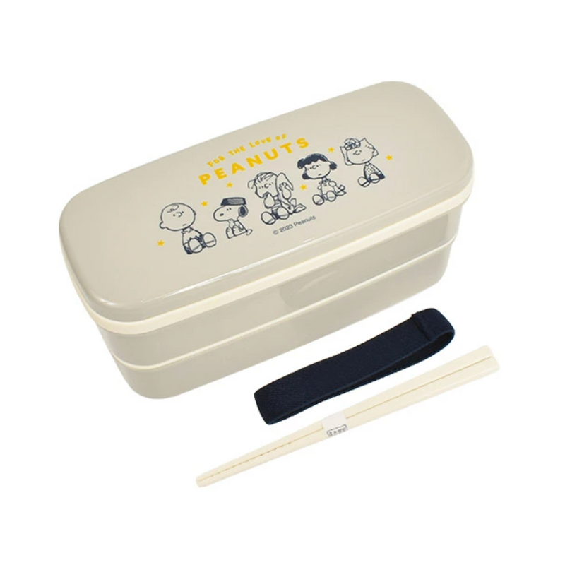 Kamio Japan Snoopy 2-tier Bento Lunch Box With Chopsticks (Good Friends) 日本Kamio 史努比双层午餐盒 附筷子 (好朋友款)