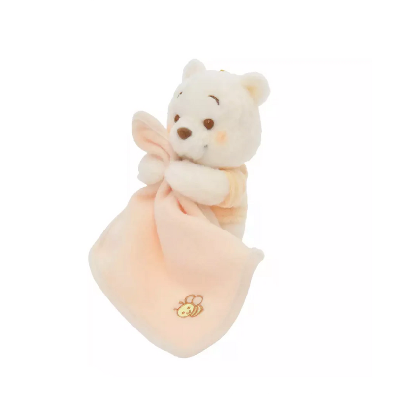 Tokyo White Pooh Hugging Warm Blanker Plush Keychain 东京迪士尼 小熊维尼白色毛绒抱被公仔钥匙圈