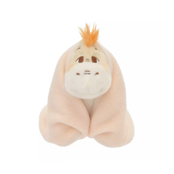 Tokyo White Pooh Eyore Hugging Warm Blanker Plush Keychain 东京迪士尼 小熊维尼屹耳白色毛绒抱被公仔钥匙圈