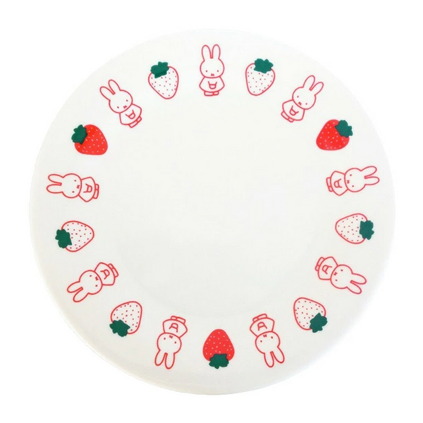 KANESHOTOUKI MIFFY Ceramic Plate 20cm (White and Red Strawberry) 日本金正陶瓷 米菲兔陶瓷圆盘 20cm (白红草莓款)