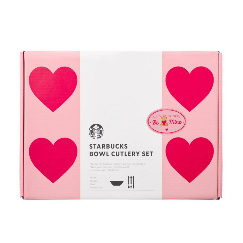 Starbucks Korea 2024 Valentine Limited Series Popping Love Bowl & Cutlery Set 韩国星巴克 2024情人节系列限定 Popping Love 碗和餐具套装