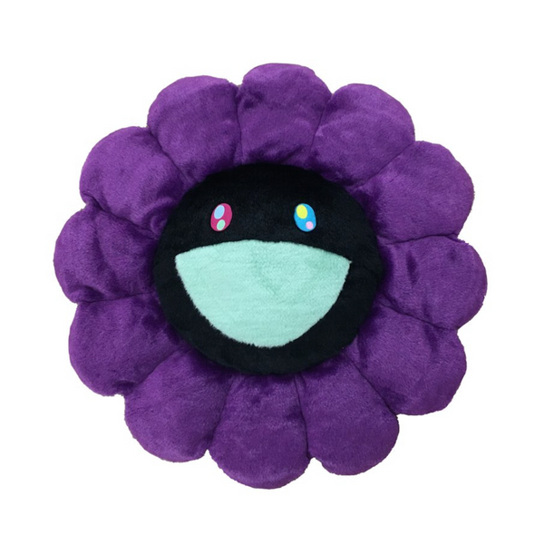 Takashi Murakami Purple x Black Flower Mini Cushion 30cm 村上隆 紫色x黑色太阳花迷你抱枕 30cm