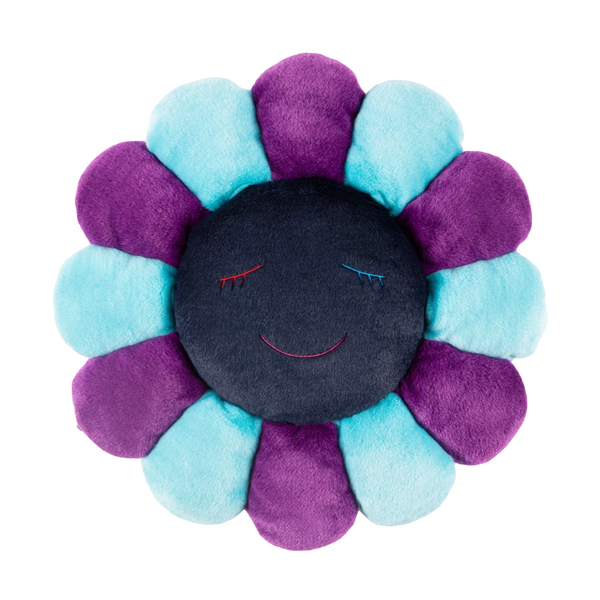 Takashi Murakami Purple x Navy Flower Mini Cushion 30cm 村上隆 紫色x海军蓝色太阳花迷你抱枕 30cm