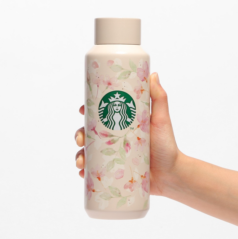 Starbucks Japan 2024 Cherry Blossom Collection Phase 2 Natural Stainless Steel Bottle 473ml 日本星巴克 2024樱花系列 天然不锈钢瓶 473ml