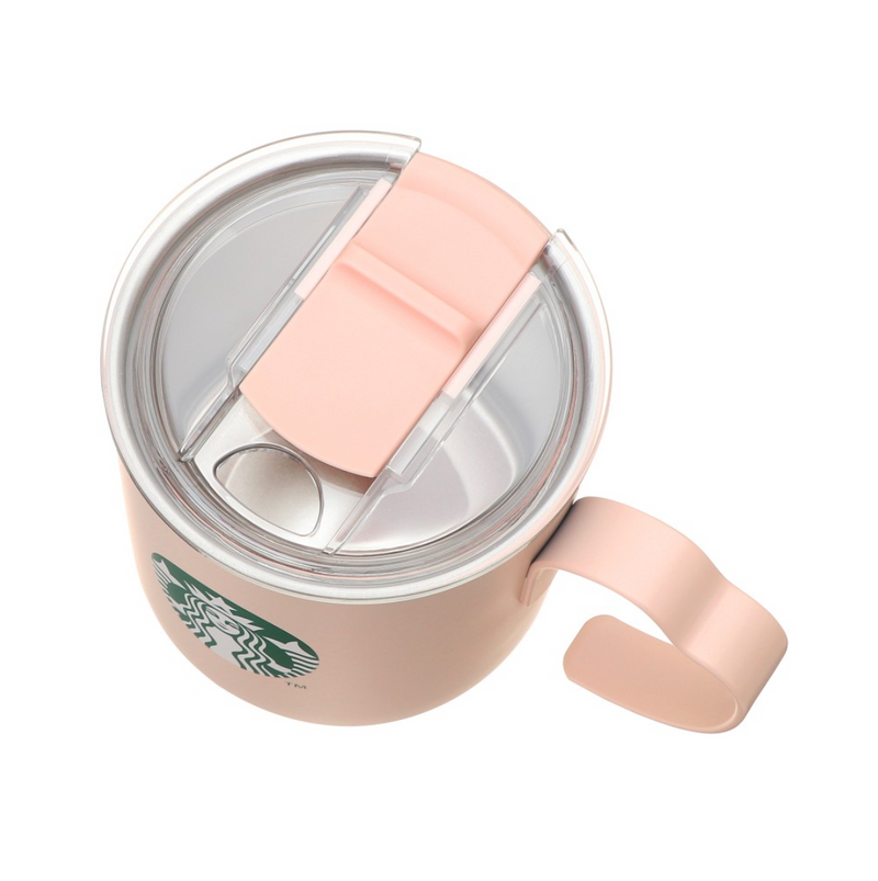 Starbucks Japan 2024 Cherry Blossom Collection Phase 2 Pink Petal Handle Stainless Steel Mug 日本星巴克 2024樱花系列 粉色花瓣柄不锈钢马克杯 355ml