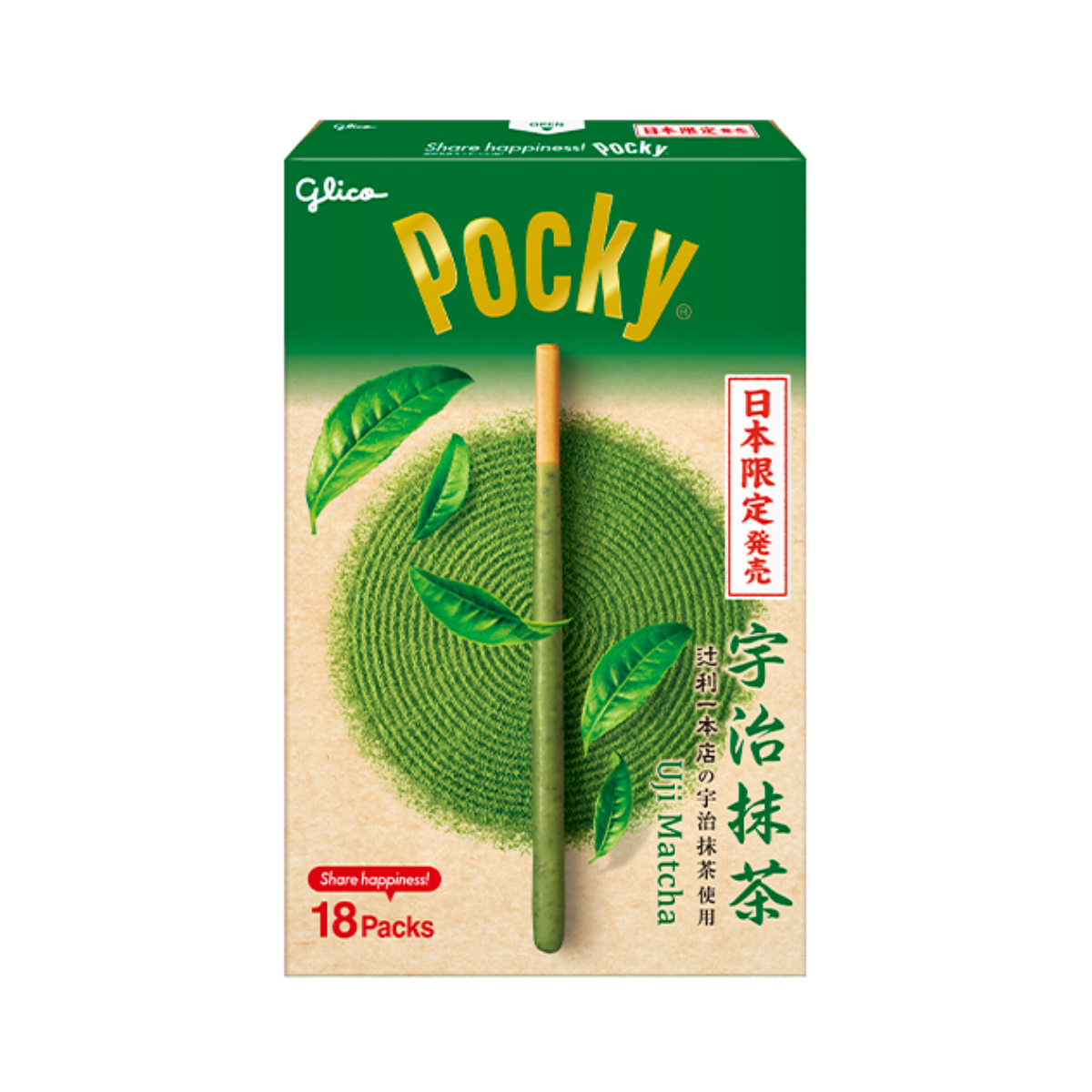 GLICO Pocky Giant (Uji Matcha) 18 packs/box 格力高 百奇 地域限定 巨型巧克力饼干棒 (宇治抹茶) 18袋/盒