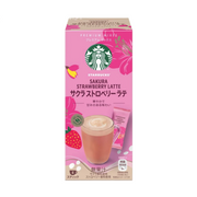 STARBUCK Premium Mix Sakura Strawberry Latte 4pcs/box 日本星巴克 樱花草莓拿铁速溶咖啡 4条/盒
