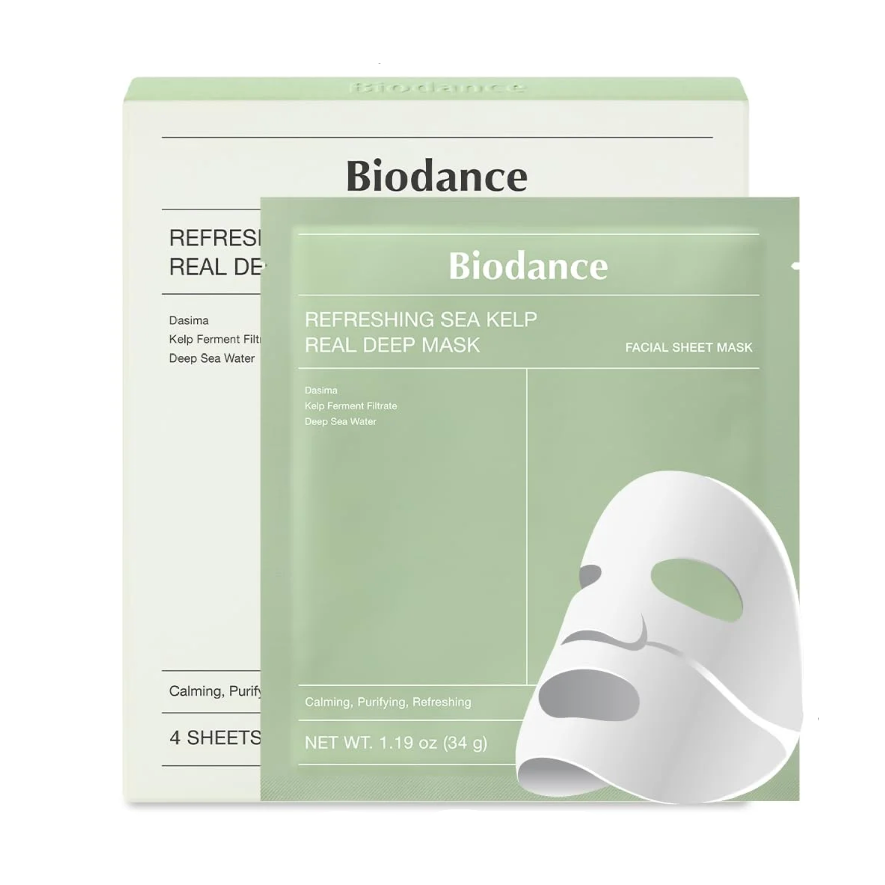BIODANCE Refreshing Sea Kelp Real Deep Mask 4 Pcs/Box 韩国BIODANCE 海藻镇静舒缓深层面膜 4片/盒